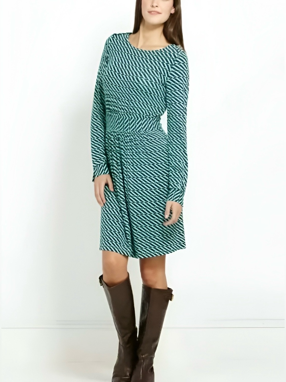 Vineyard Vines Print Dress Long Sleeve Medium Fit & Flare